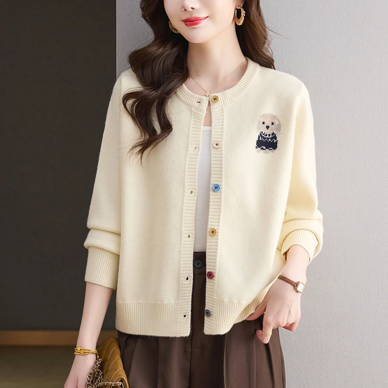 独特漂亮外套大码胖mm秋装显瘦藏肉上衣2025新款宽松洋气毛衣开衫