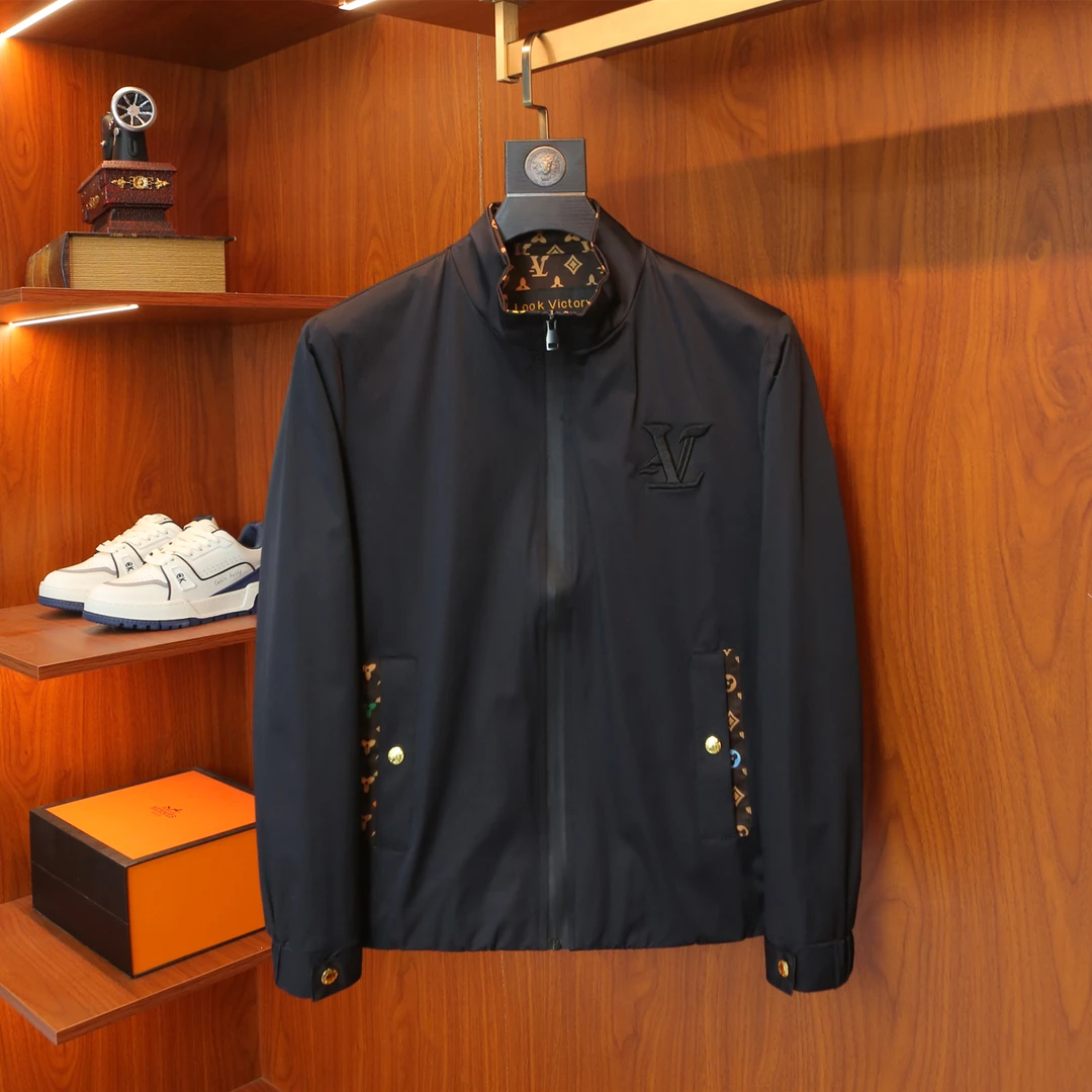 温纽旺欧货高端刺绣夹克男秋季新款休闲立领衣服帅气百搭修身外套