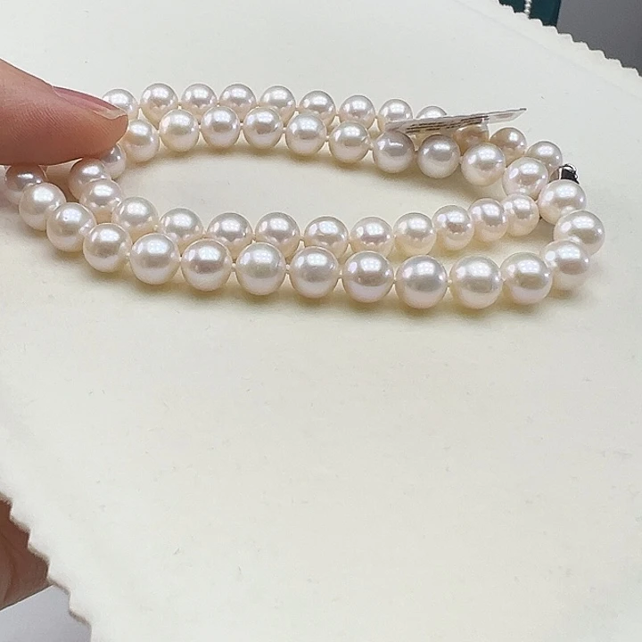 淡水珍珠颈饰银S925镶嵌➕8-8.5高品极光炫彩