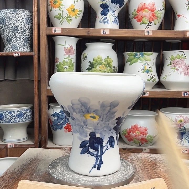 摆件火窝兰兰牡丹新款陶陶瓷陶瓷