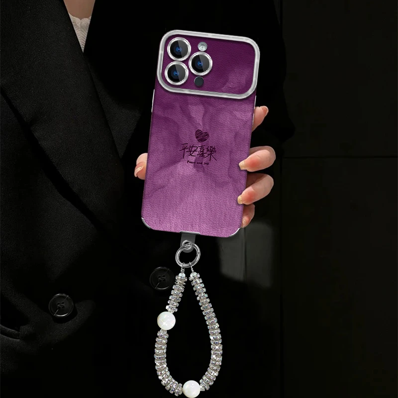 平安喜乐适用苹果vivo华为oppo小米iPhone17大视窗羊皮全包手机壳