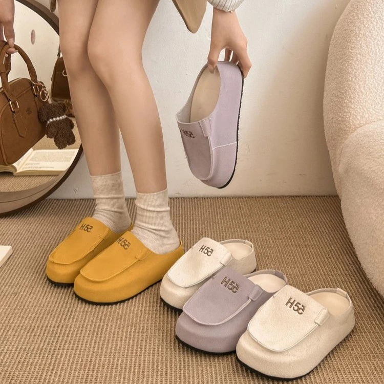 欧洲站厚底懒人拖鞋女外穿2025新款百搭松糕底休闲露趾沙滩凉拖潮