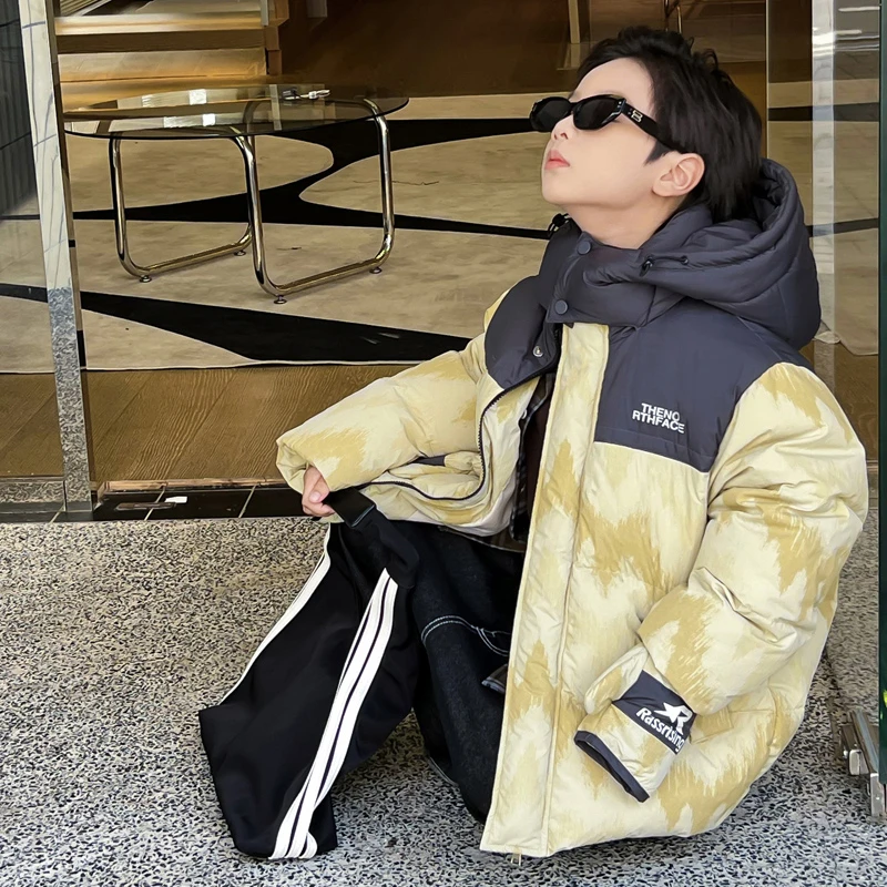 儿童羽绒服男童实体清货中长款2024新款韩版中大童装保暖加厚外套