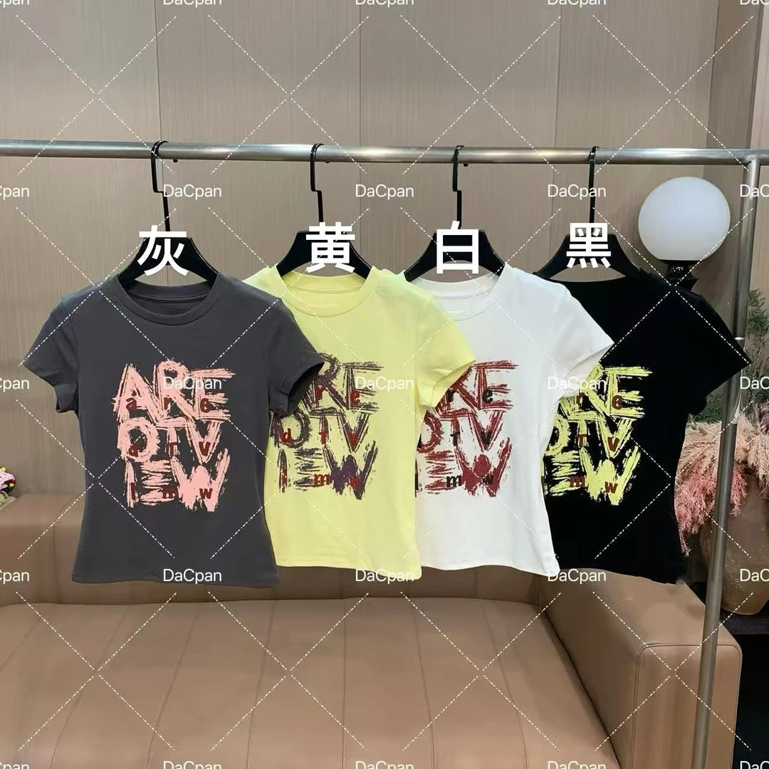 DACPAN-“涂鸦笔”小众设计印花字母上衣 2025/盼·PP 3331