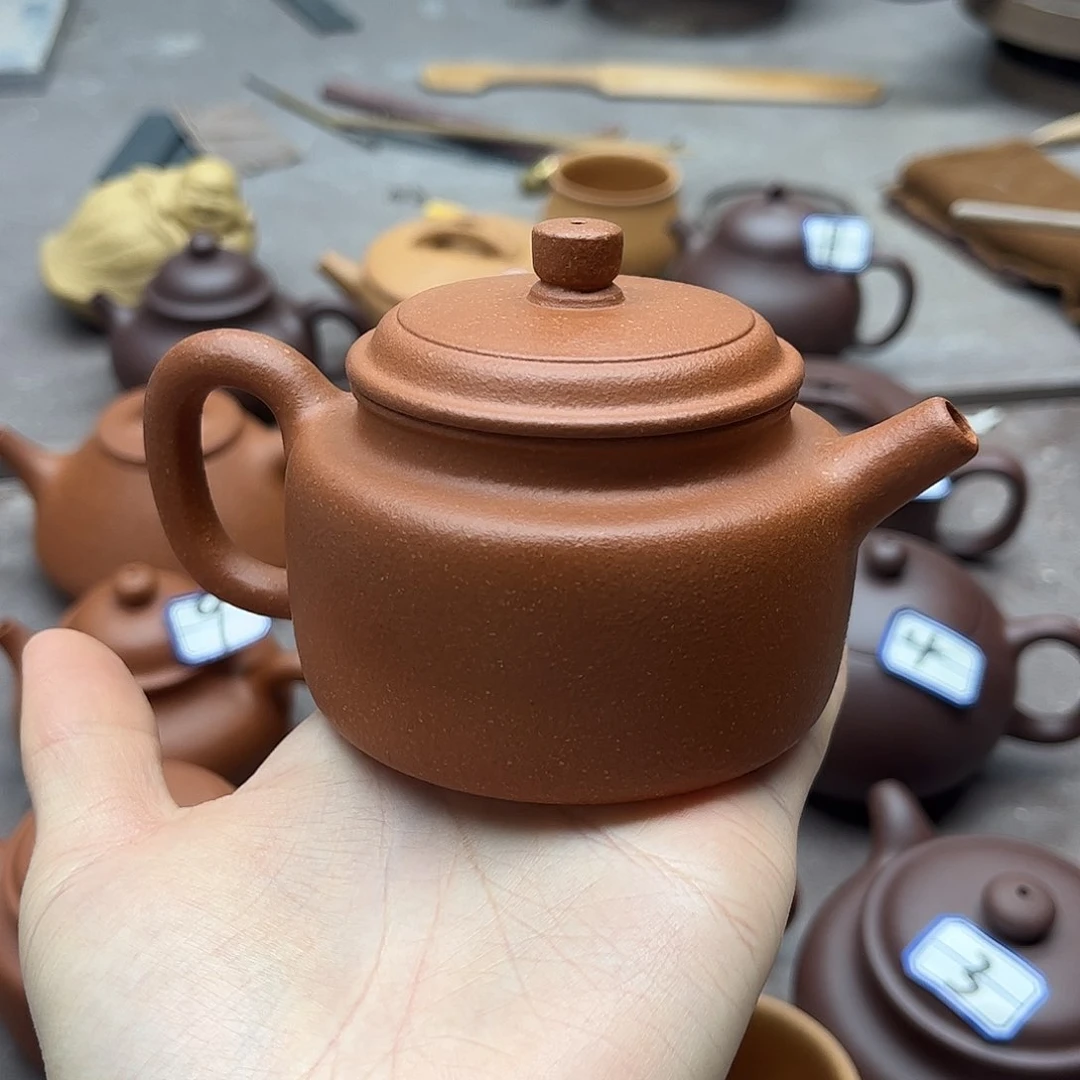 茶壶紫砂紫砂壶红降坡德钟150cc封釉