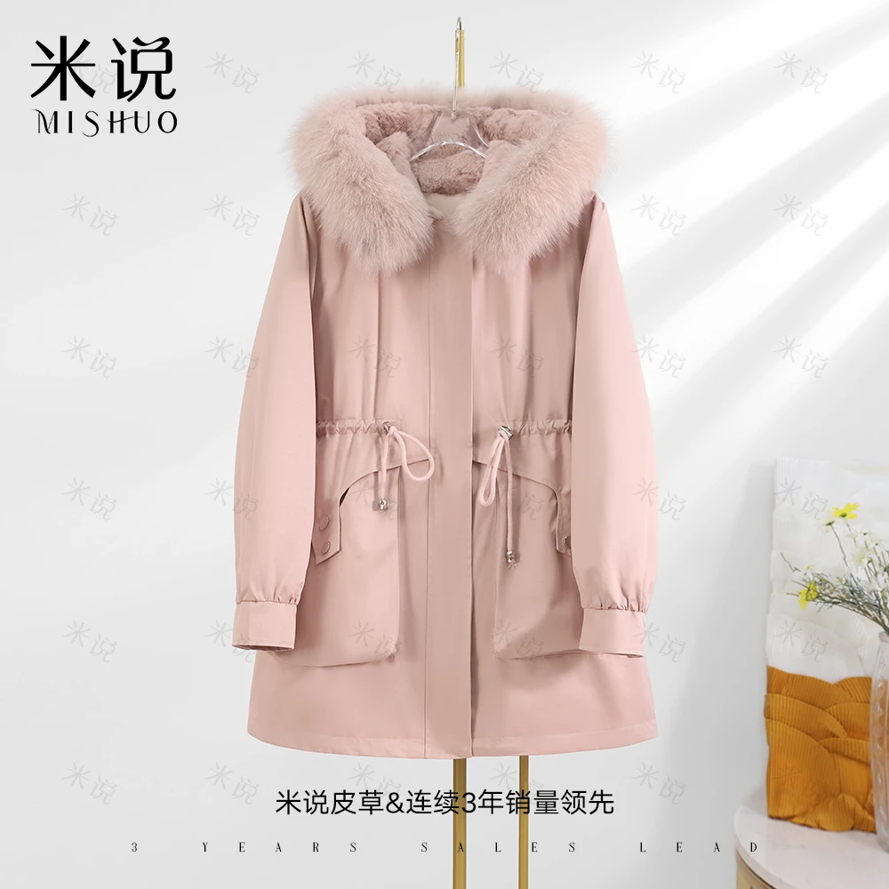 【阳光百合】新款派克狐狸毛领可拆卸内胆