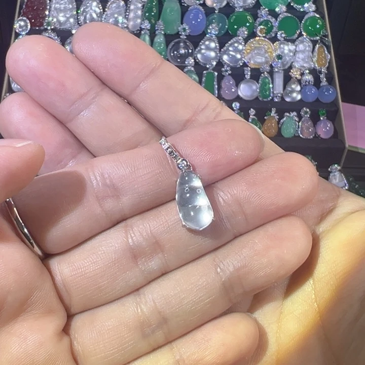 石英质玉银S925镶嵌颈饰