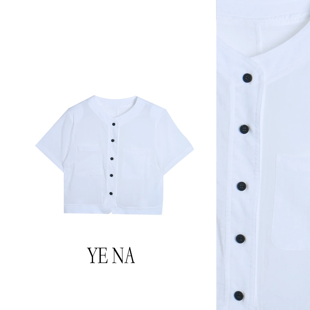 【小白】上衣短袖时尚夏季女款休闲服装极简风短款SY554