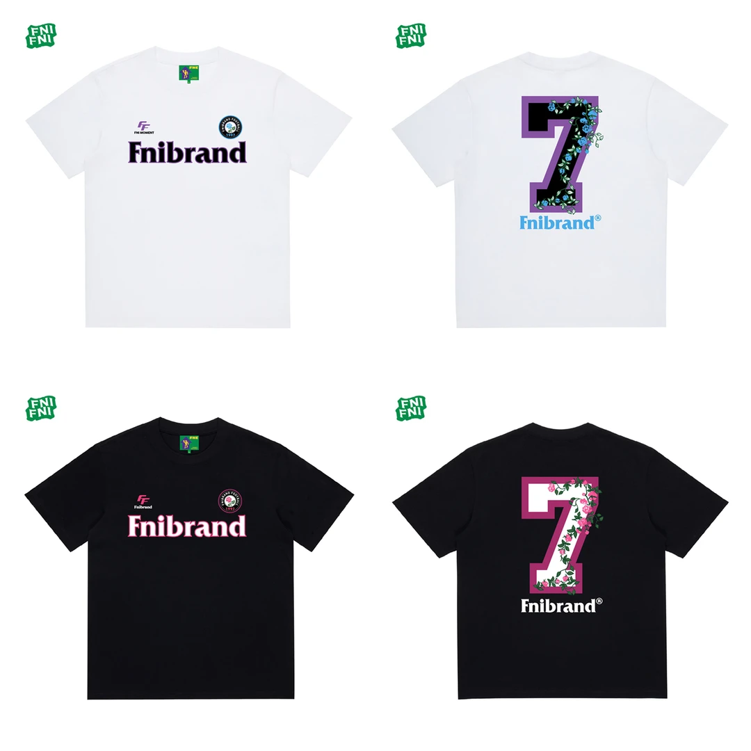 FNI绿标系列（玫瑰7号AB面）功能性圆领纯棉男女同款t恤短袖夏胶浆