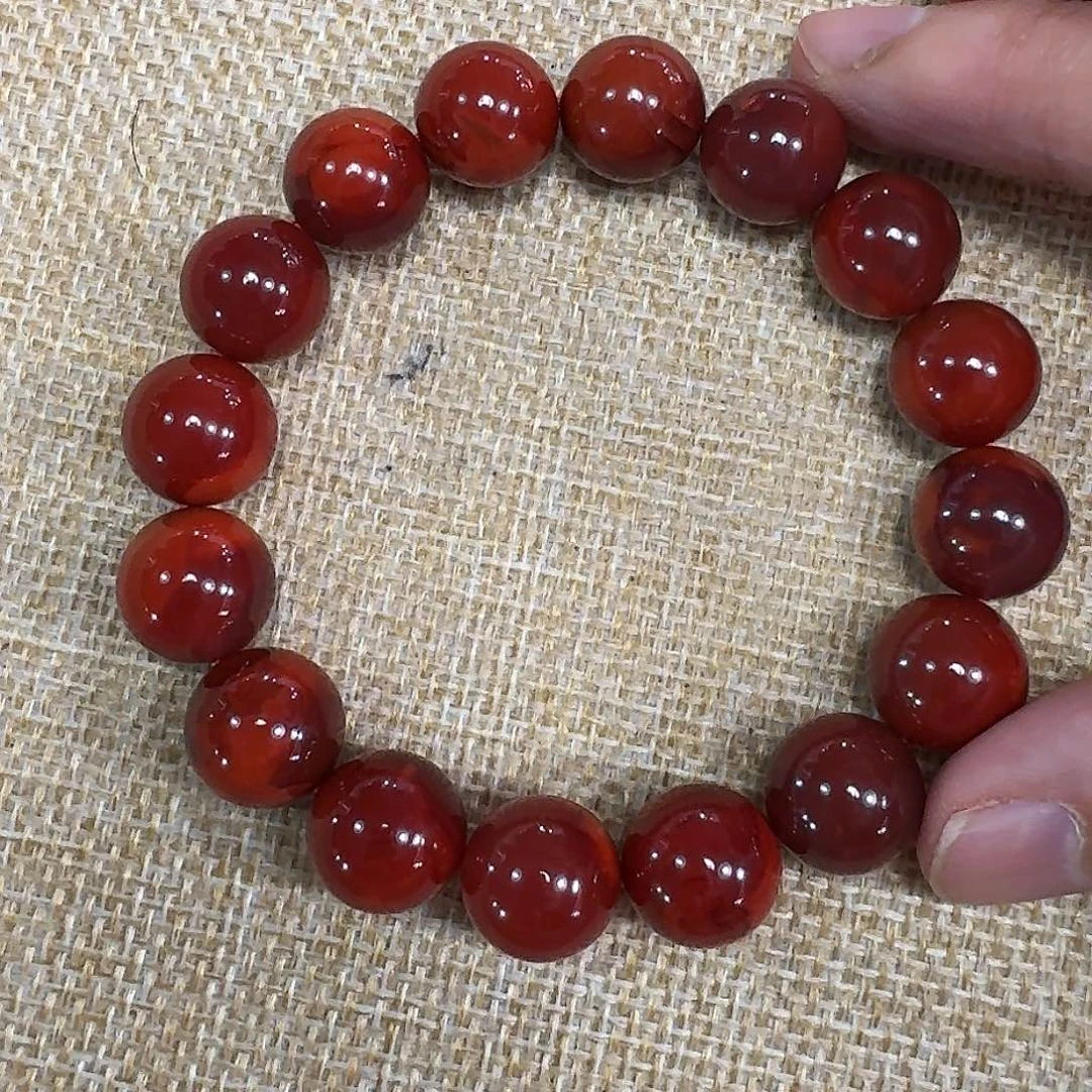 南红玛瑙未镶嵌手链手串原矿南红瓦西高品质牛血红13