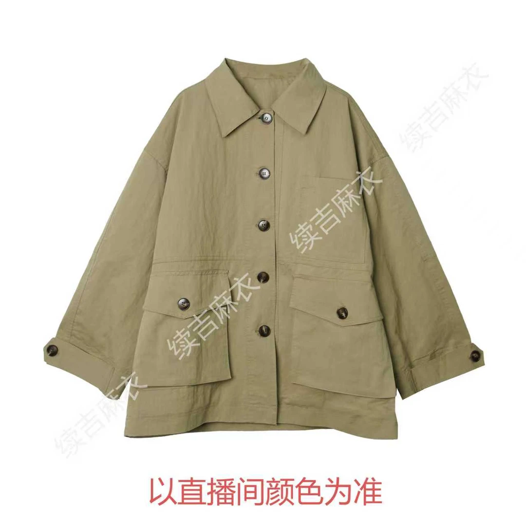 冬-续吉麻衣25-2350【宁思棉衣】棉休闲工装百搭宽松翻领棉衣