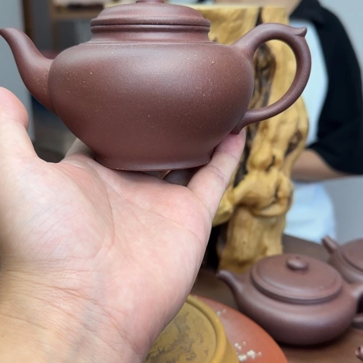 茶壶紫砂底槽清微瑕封釉笑樱壶300Cc