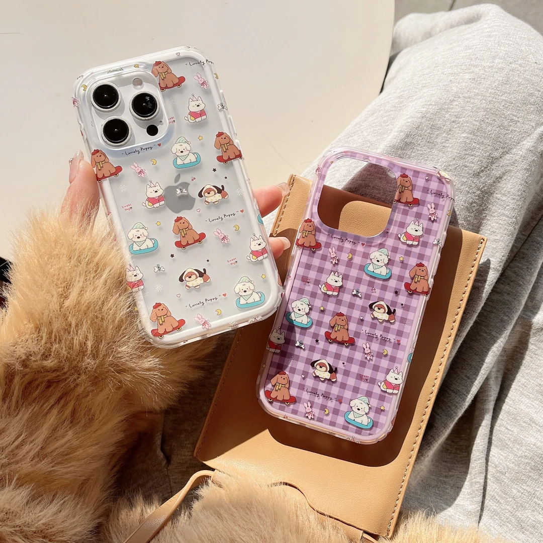 LYDIA CASE【高定新品】滑板满屏小狗/二合一iPhone 14-16PM 保护壳