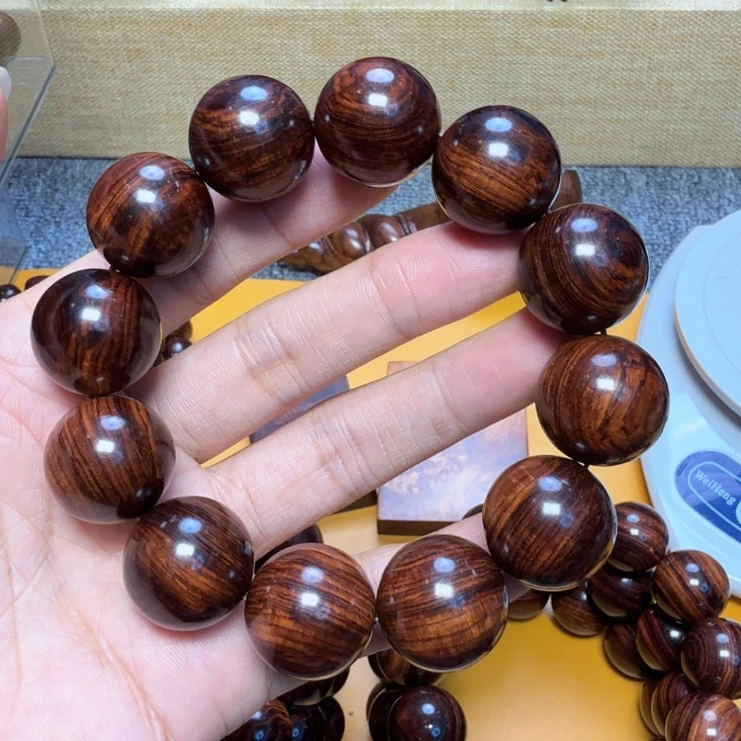 黄花梨/降香黄檀手串/手链海南黄花梨精工20棕褐色油梨