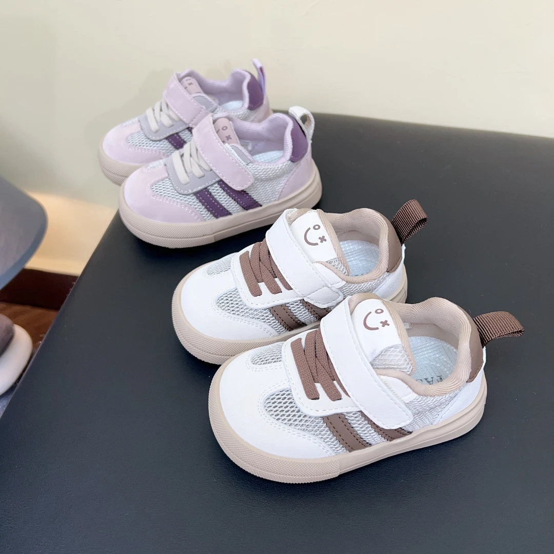 2025春季新款男女童休闲低帮单网板鞋时尚宝宝学步鞋婴幼儿防滑鞋