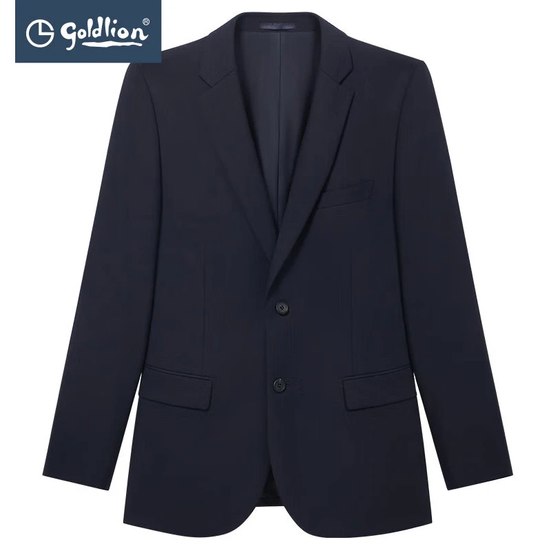 西服男士秋冬【纯羊毛】斜纹正装高级感婚礼服外套中山装西服单西
