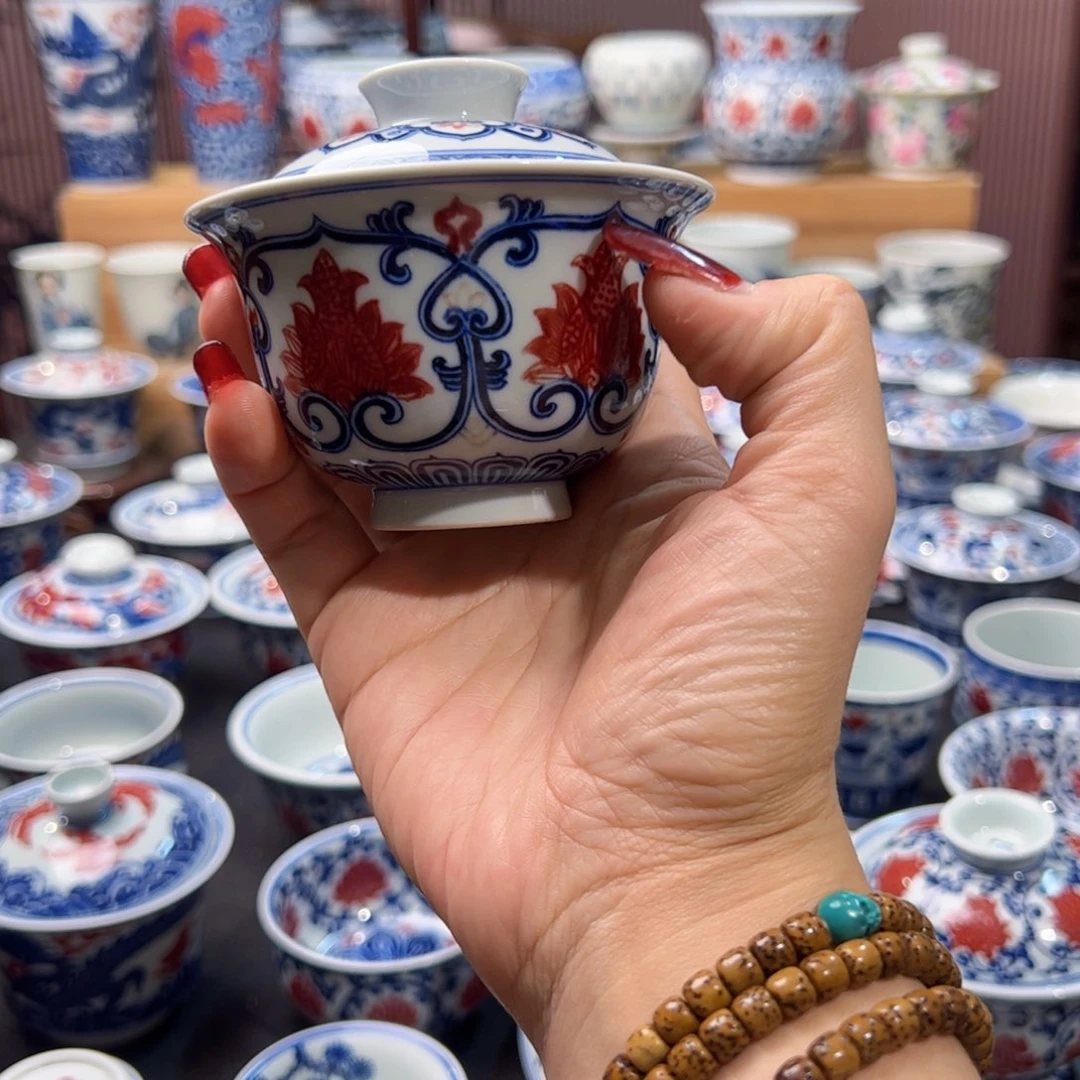 微瑕曼陀罗花卉盖碗啊盖碗啊盖碗啊