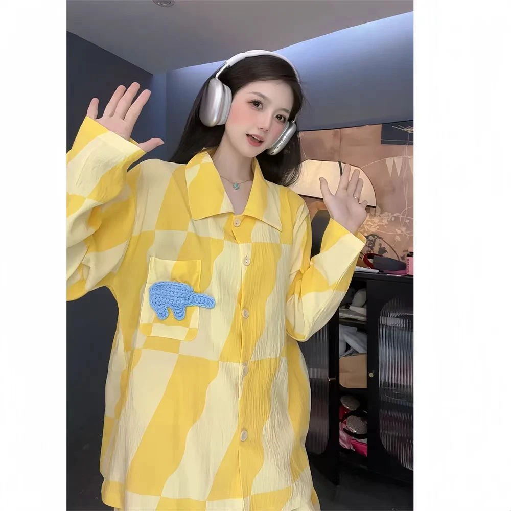 《小店》条纹睡衣女黄色