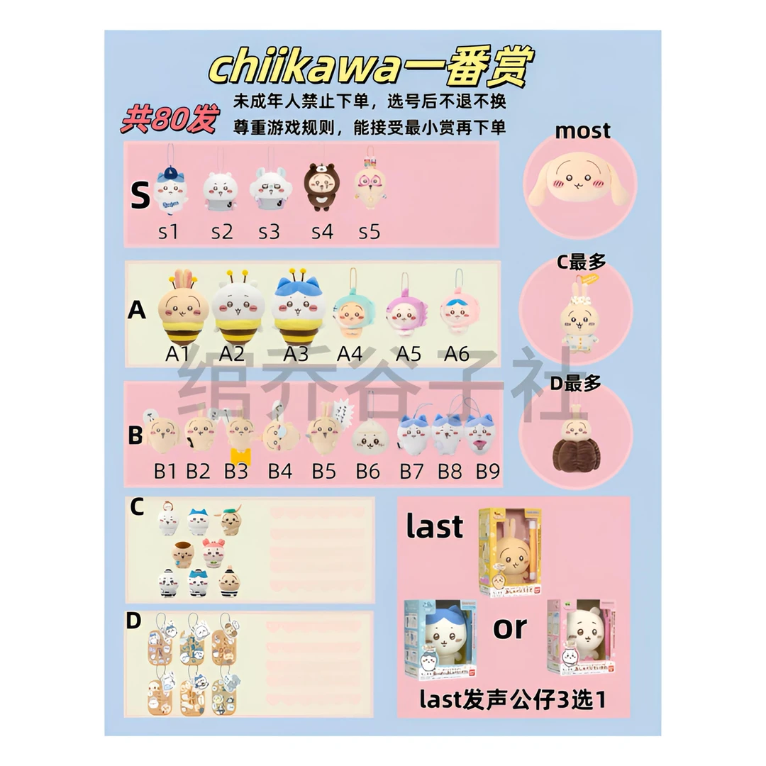 【chiikawa一番赏】吉伊卡哇自制一番赏小游戏毛绒盲盒（同意代拆）