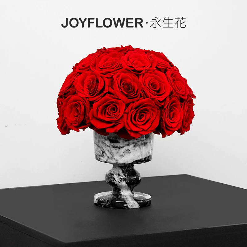 Joyflower永生花红玫瑰花家居花瓶家居摆件乔迁礼物送女生朋友