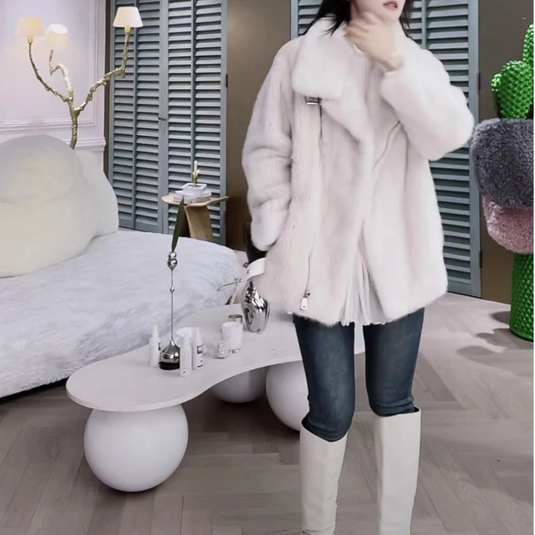 i-EAST 米拉雅巡游~机车款毛毛一体短外套-3D AF1090