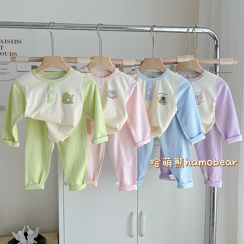 【小鱼儿专属】儿童秋季卡通糖果系长绒棉家居服套装TZ23908