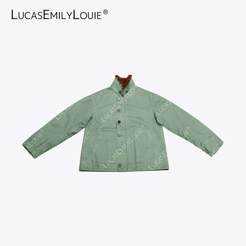 LUCASEMILYLOUIE 美式复古做旧翻领甲板夹克外套2410916