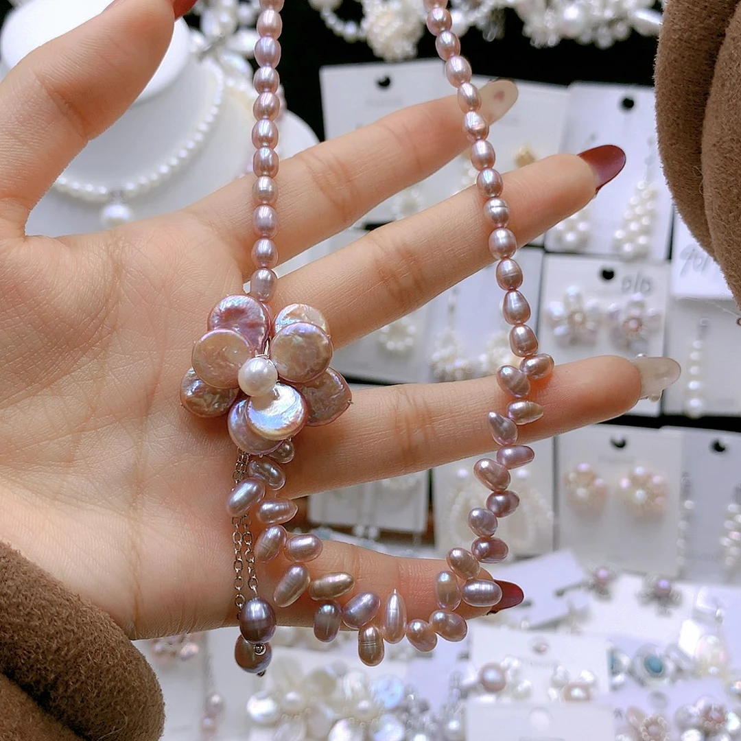 银S925镶嵌耳饰淡水珍珠