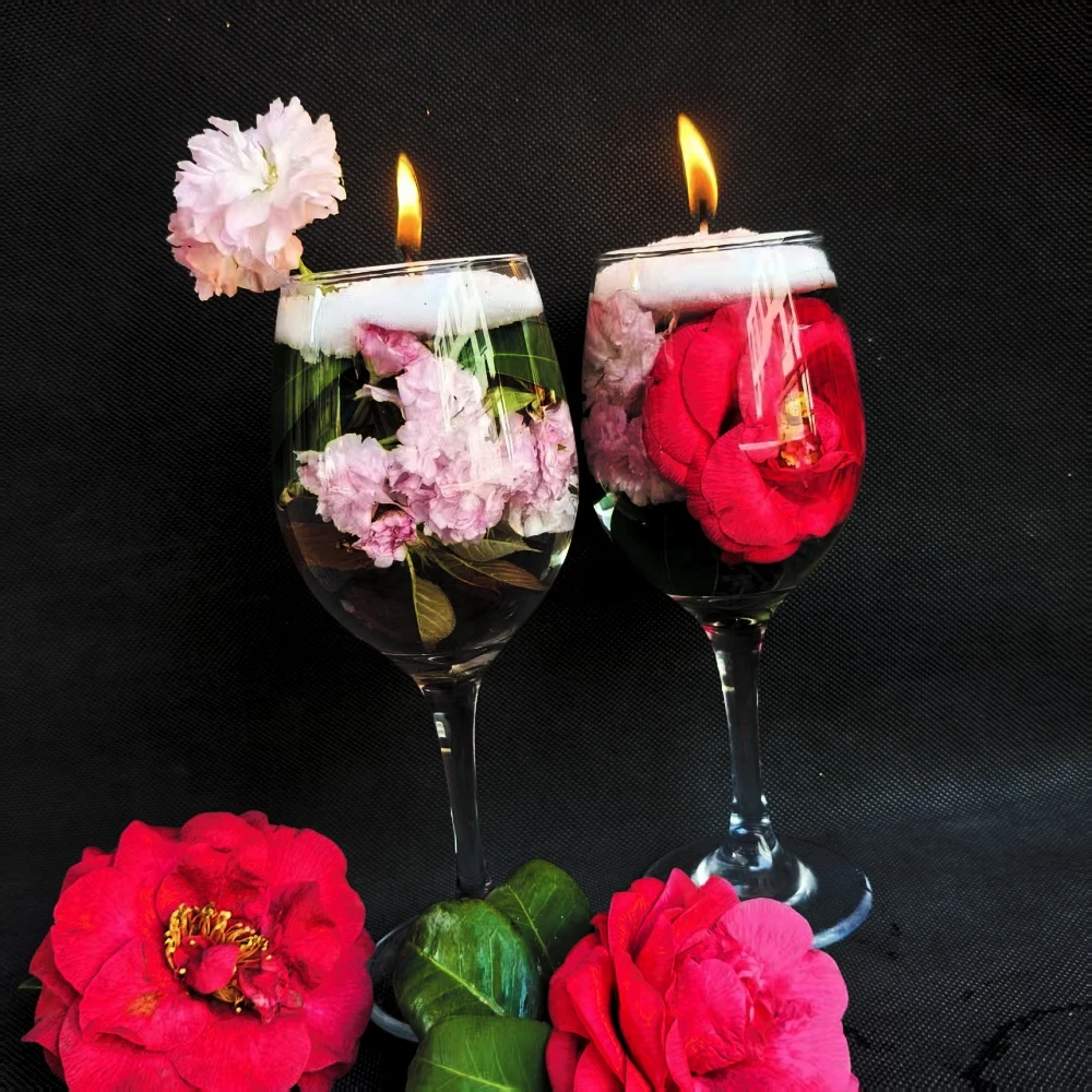 爆款浮水蜡烛颗粒蜡沙气氛布置手工DIY布置大冰花蜡珍珠速成蜡烛