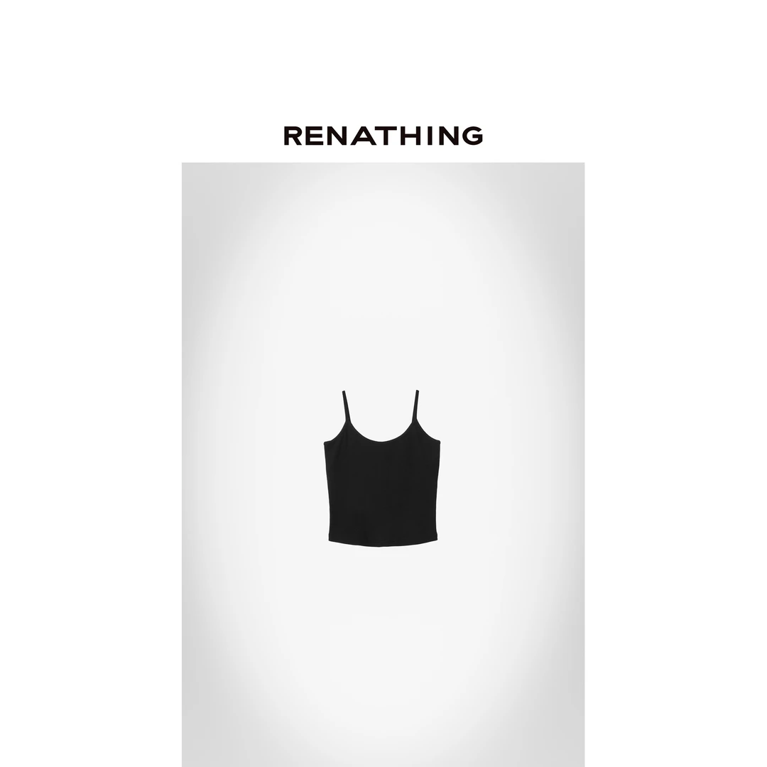 【RENATHING】纯色罗纹修身显瘦吊带背心