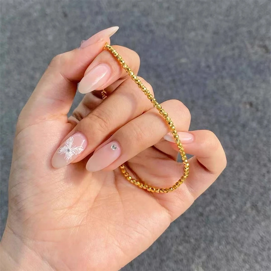 铜合金手链 51爆闪蹦迪珠小圆珠弹力绳手链