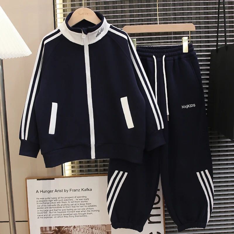 儿童装男童春装套装2025新款大童春季男孩春秋款帅气外套运动衣服