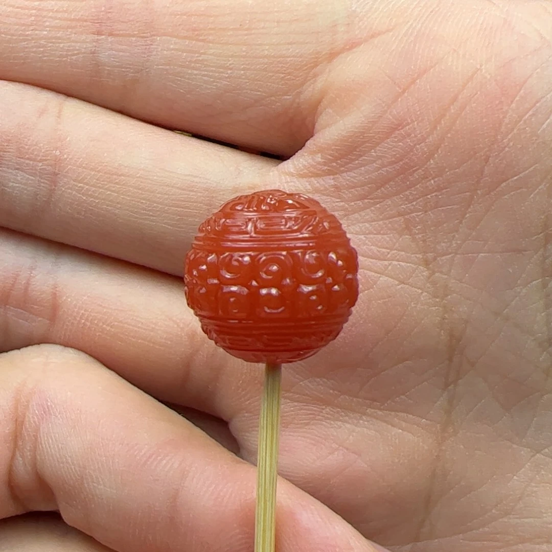 未镶嵌会纹珠南红玛瑙