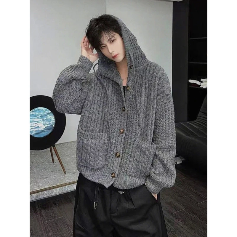 QIUYIDAODI【秋天的氛围感连帽针织】开衫毛衣重磅百搭外套男女同款