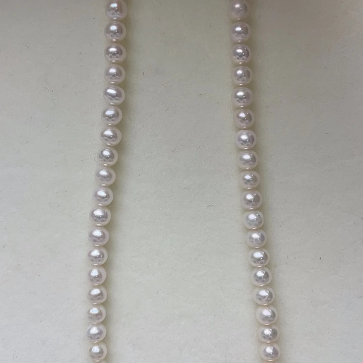 淡水珍珠未镶嵌颈饰卡5-6极光白炫彩