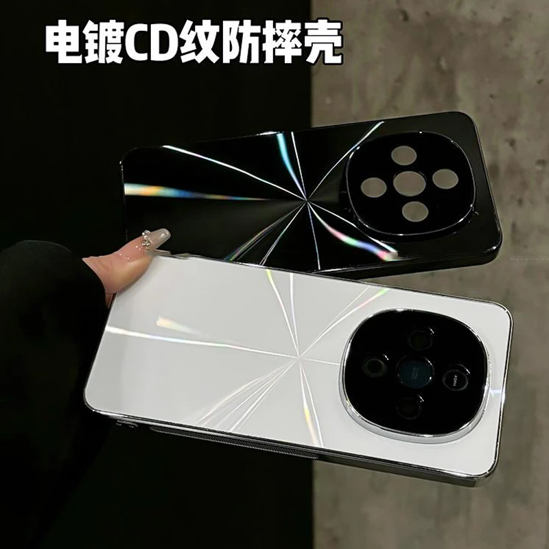 适用于vivoy300CD纹镭射电镀防滑全包手机壳防摔简约高级创意