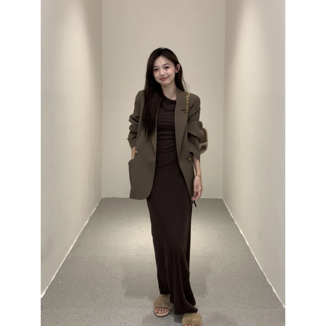 万万【清清】【暮色时分】早秋西装外套宽松休闲百搭西服236662