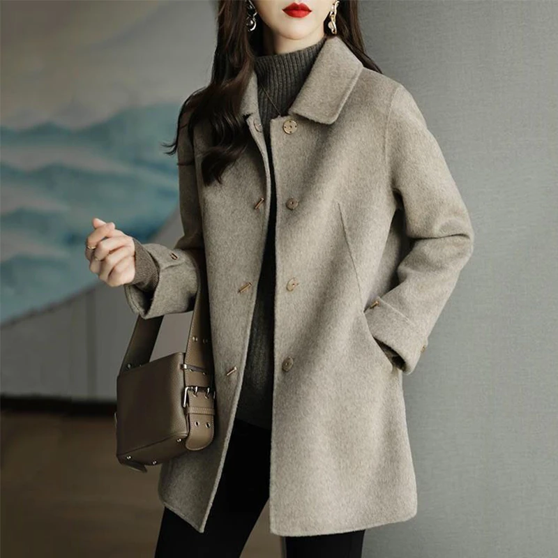 毛呢外套女士2025秋冬新款今年流行爆款休闲呢子大衣妈妈长袖上衣