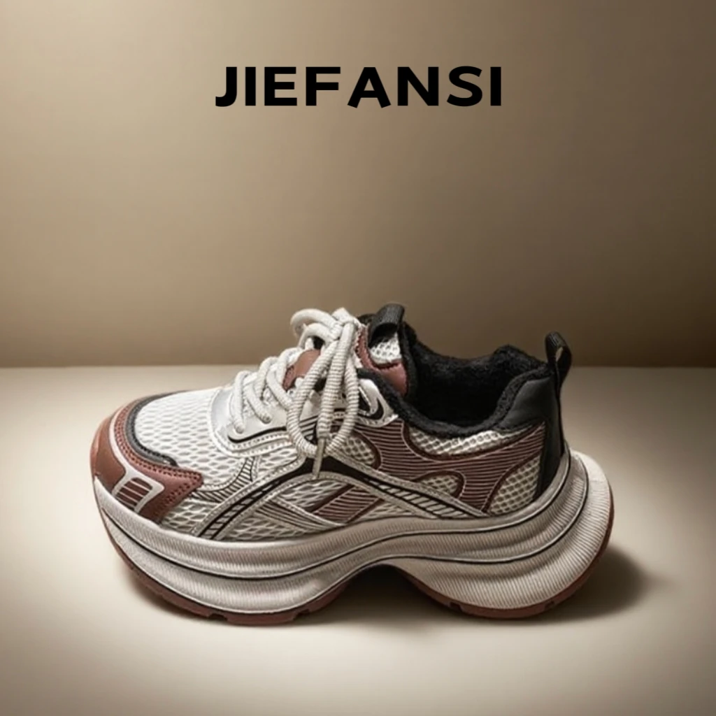 加绒银色老爹鞋女2025秋冬季新款厚底增高百搭舒适保暖运动休闲鞋