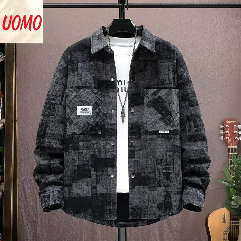 牛仔外套男士春秋季新款2025帅气休闲开衫潮流扎染宽松长袖