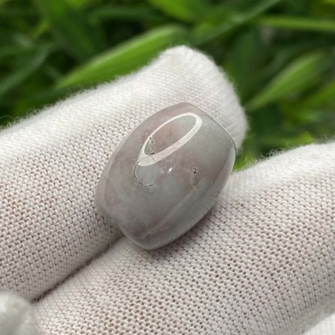 天然原矿绿松石樱花粉桶珠12*15.4mm重3.47克高瓷高色地大质检