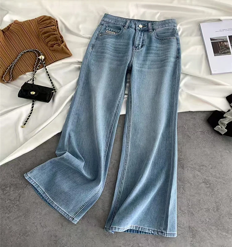 开（01-99）工厂尾货样衣微喇直筒牛仔裤（偶有微瑕 介意勿拍）