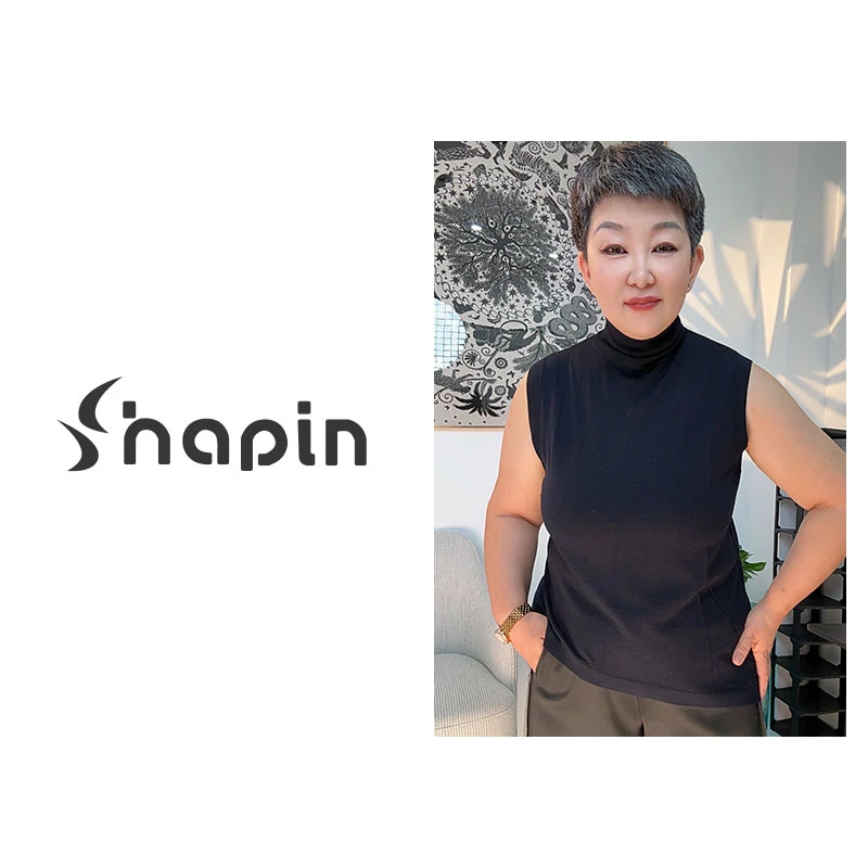 纯色高领透气常规款T恤无袖羊毛针织衫BXJ521