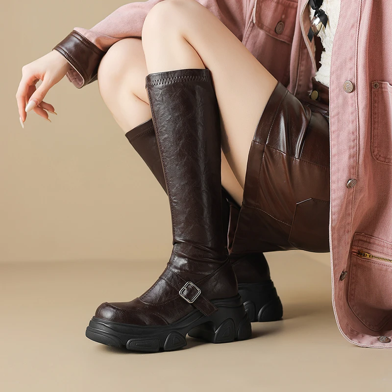 加宽超大筒围胖mm长筒靴粗腿骑士靴大码女靴子41一43靴子女2025新