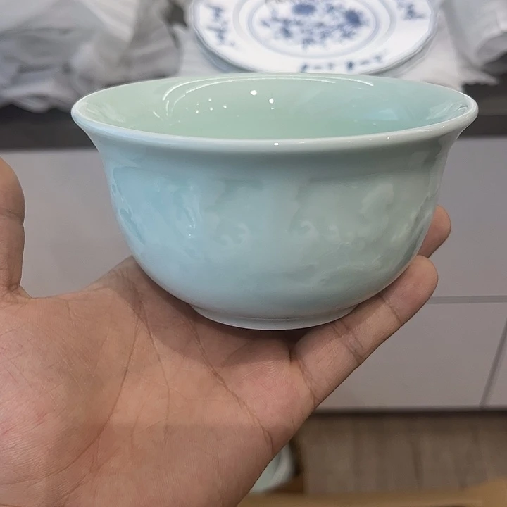 5寸影青海浪米饭碗