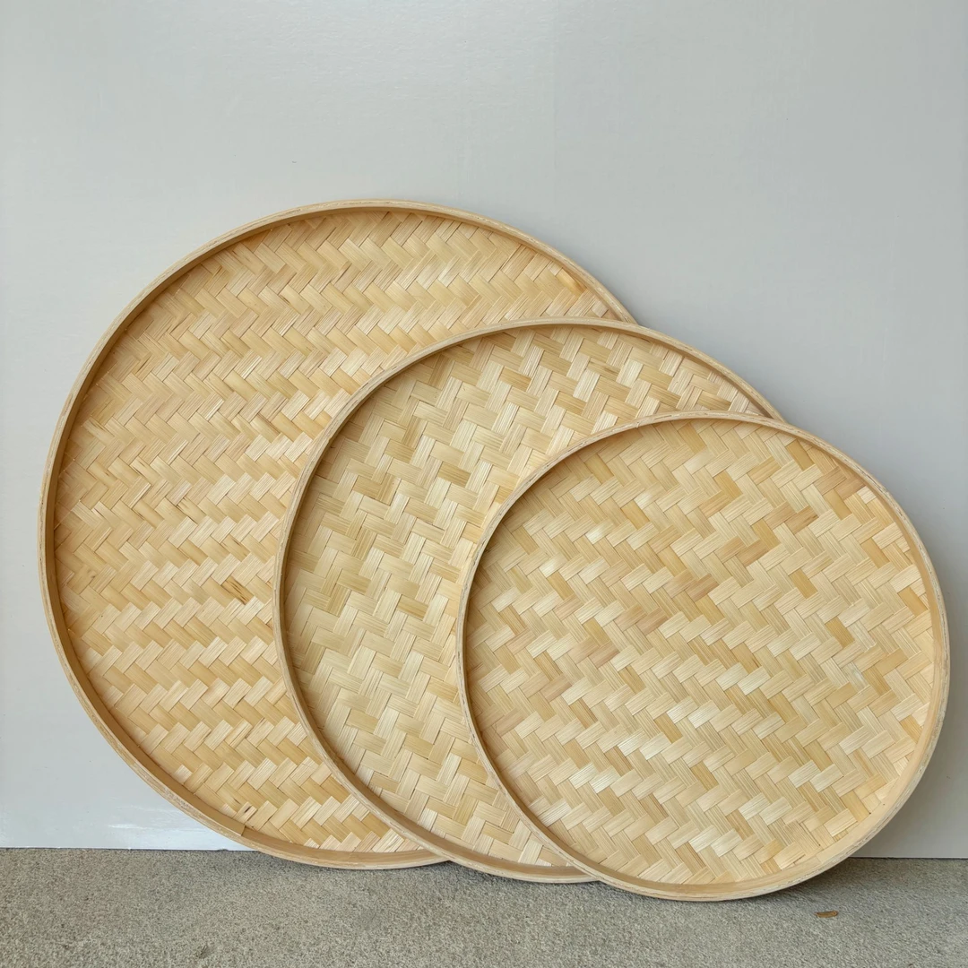 竹黄无孔60+70+80三件套家用晾晒收纳簸箕