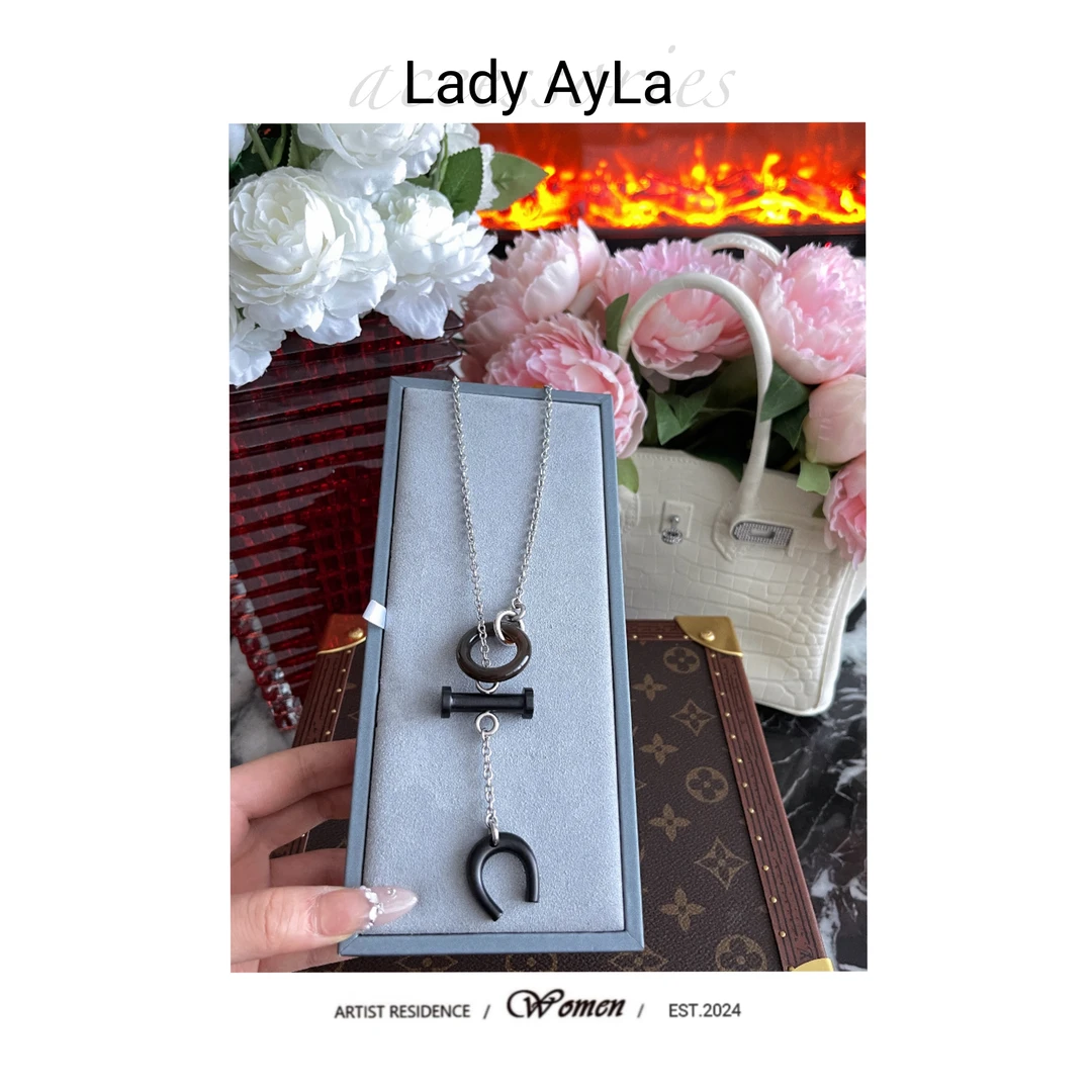 铜合金合成锆石项链 H时尚小众简约百搭项链AL507