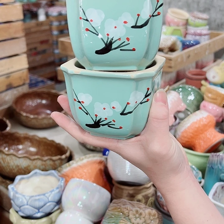 有孔，凑单福利满10元发货陶瓷多肉花盆！