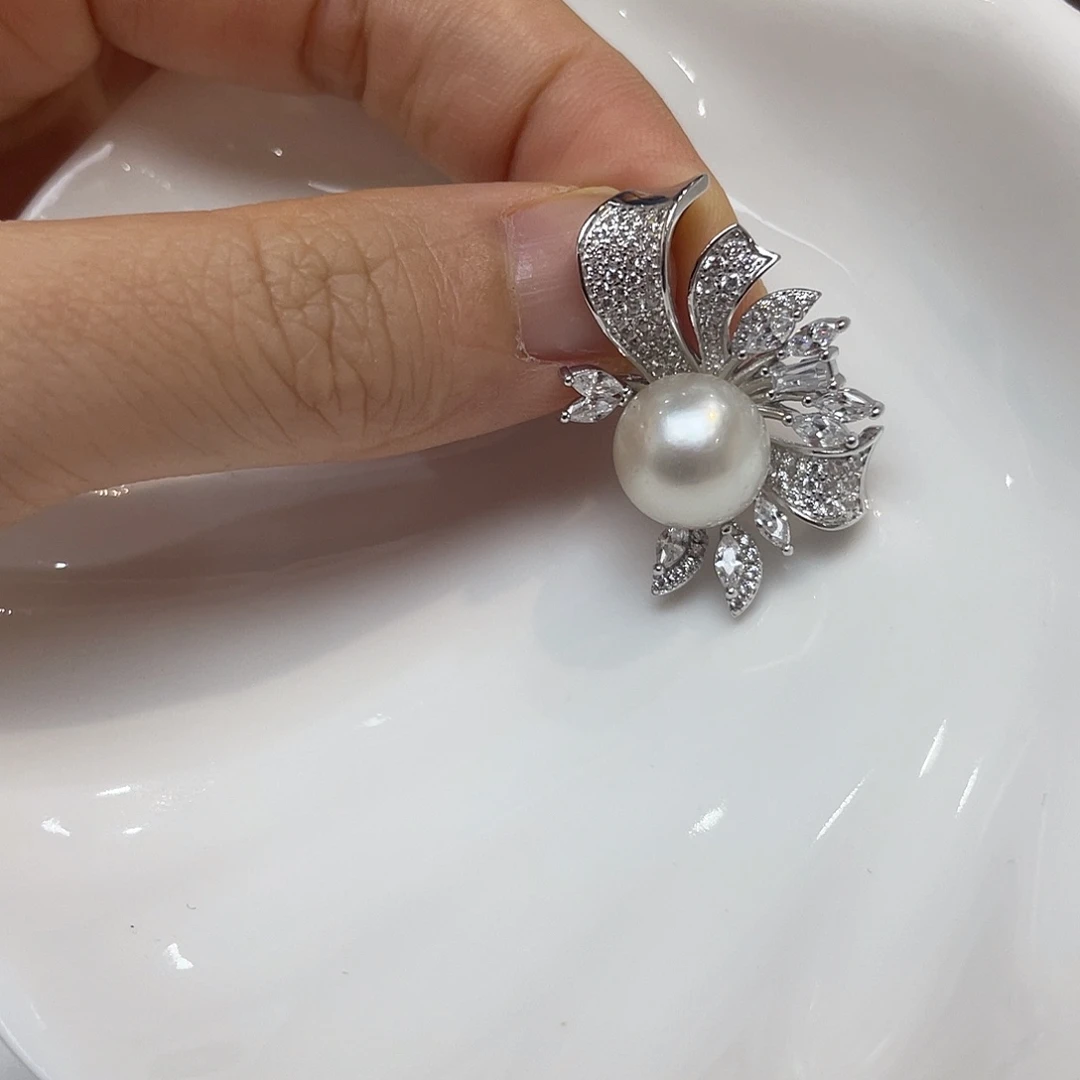 海水珍珠吊坠(不含链)银S925镶嵌