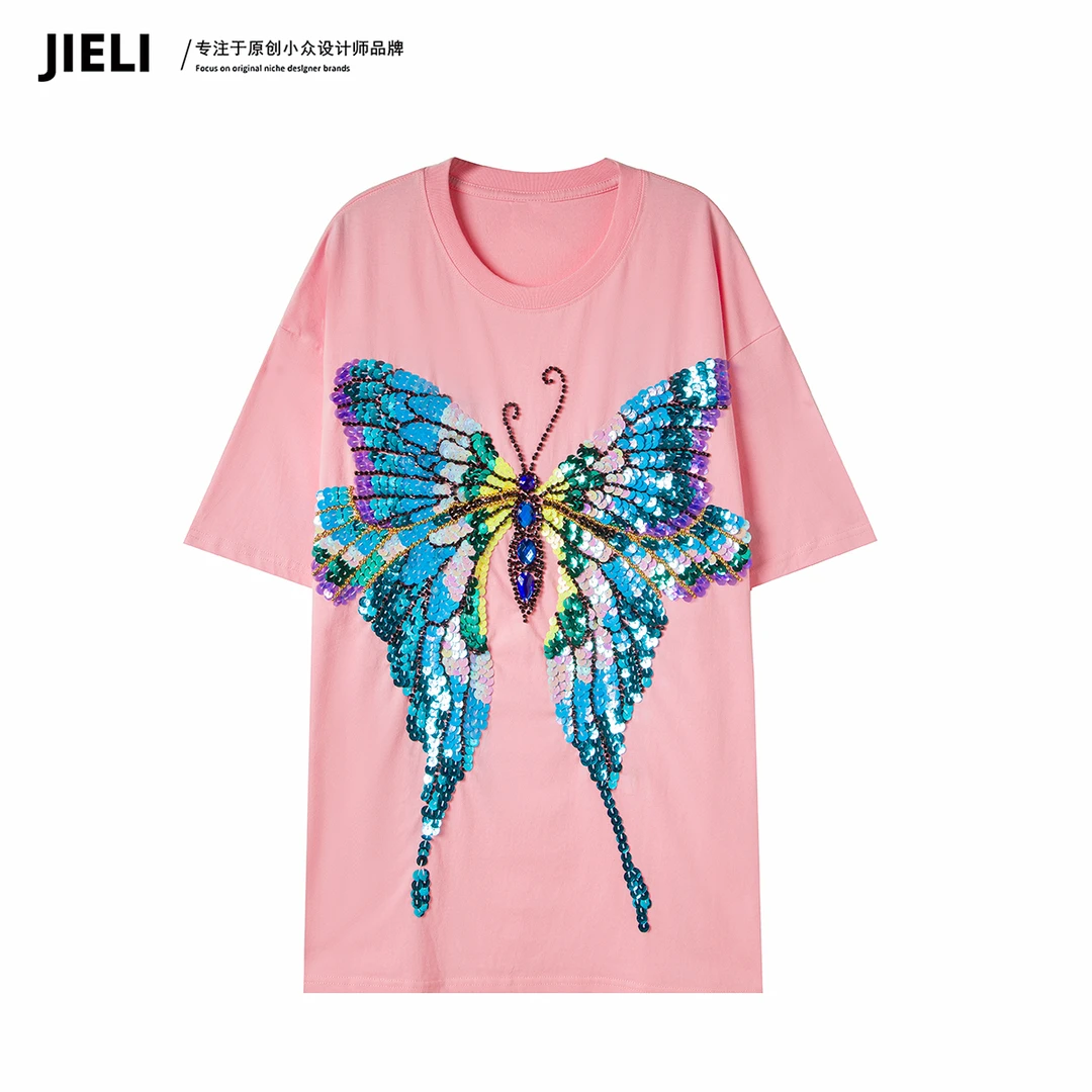 JIE LI/街力设计师高级感夏季显瘦休闲T恤女FW001